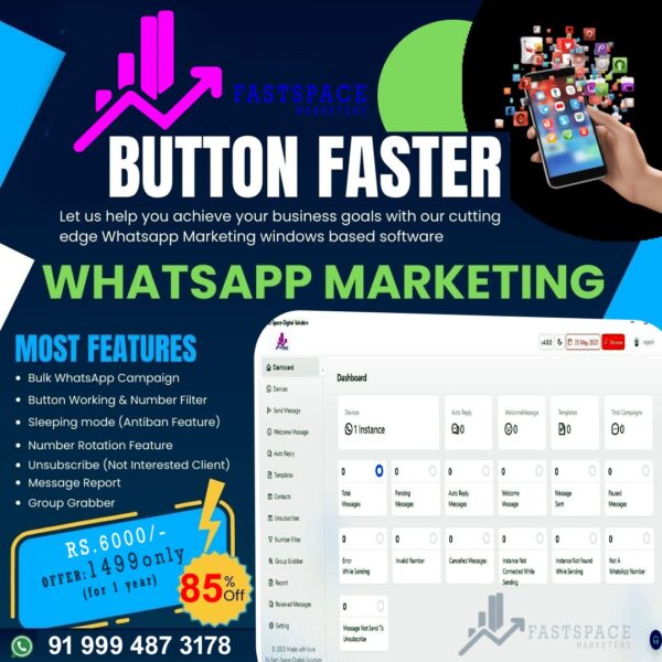 BUTTON FASTER  (WhatsApp‎ Bulk Message Desktop Software‎)