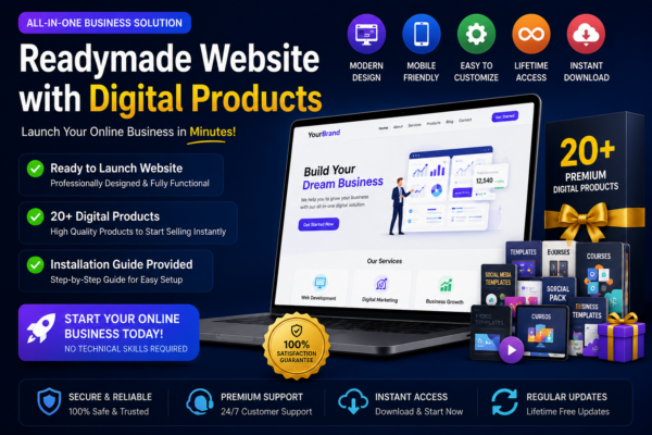ReadyMade Website + Digital Products  Features